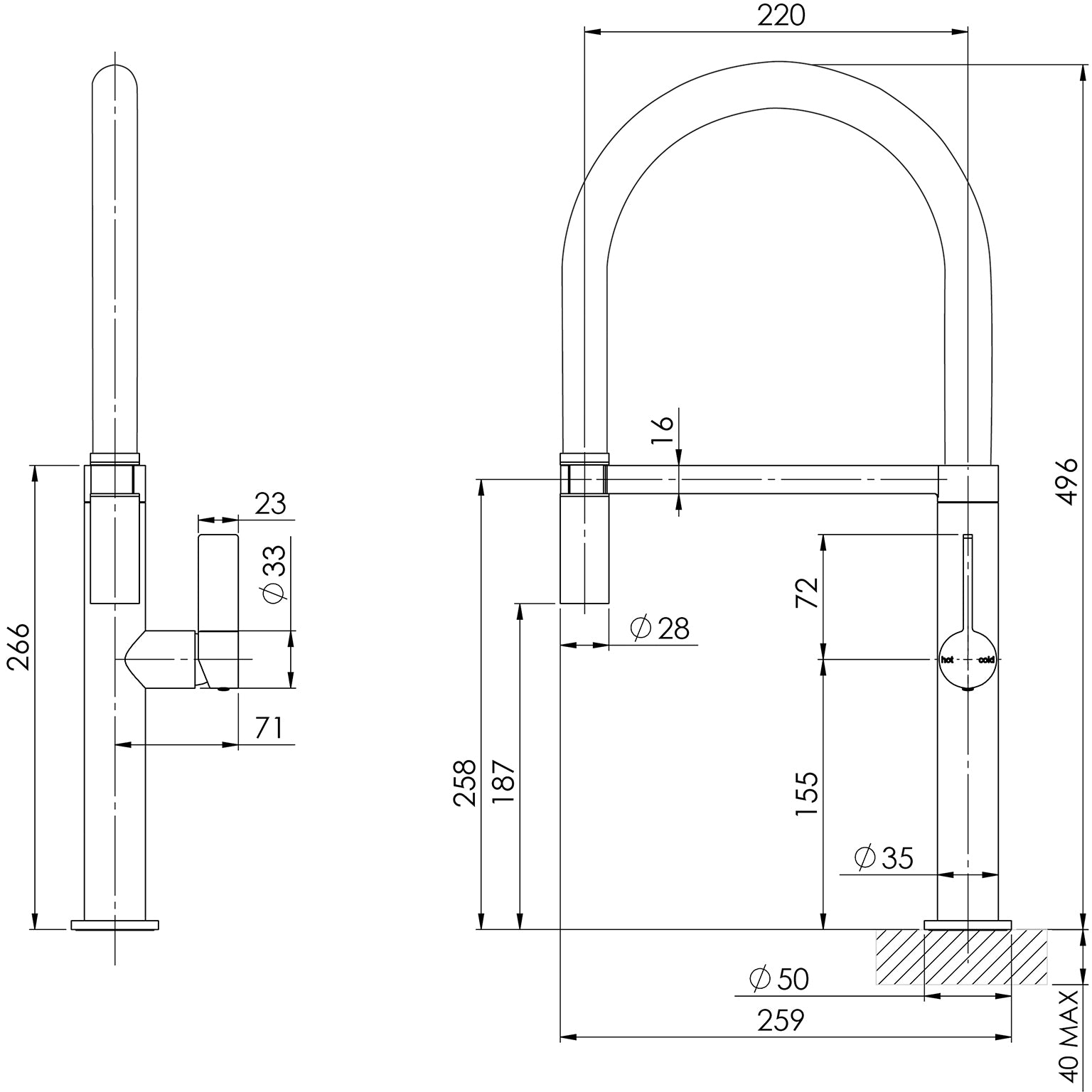 Phoenix Prize Flexible Coil Sink Mixer 10273100