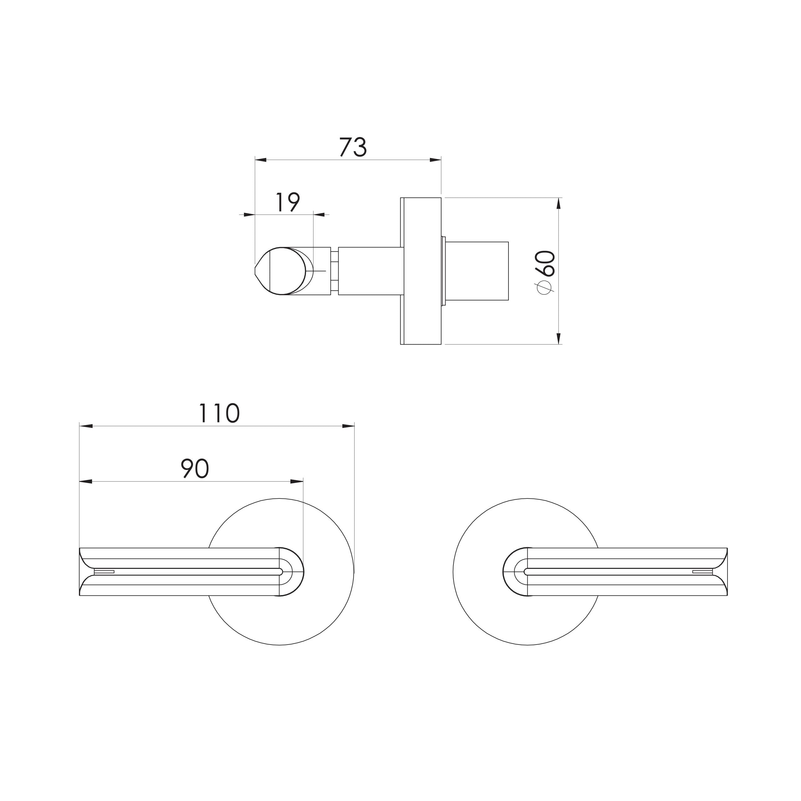 Phoenix Vivid Slimline Plus Lever Wall Top Assemblies 15mm Extended Spindles 119-0671-1