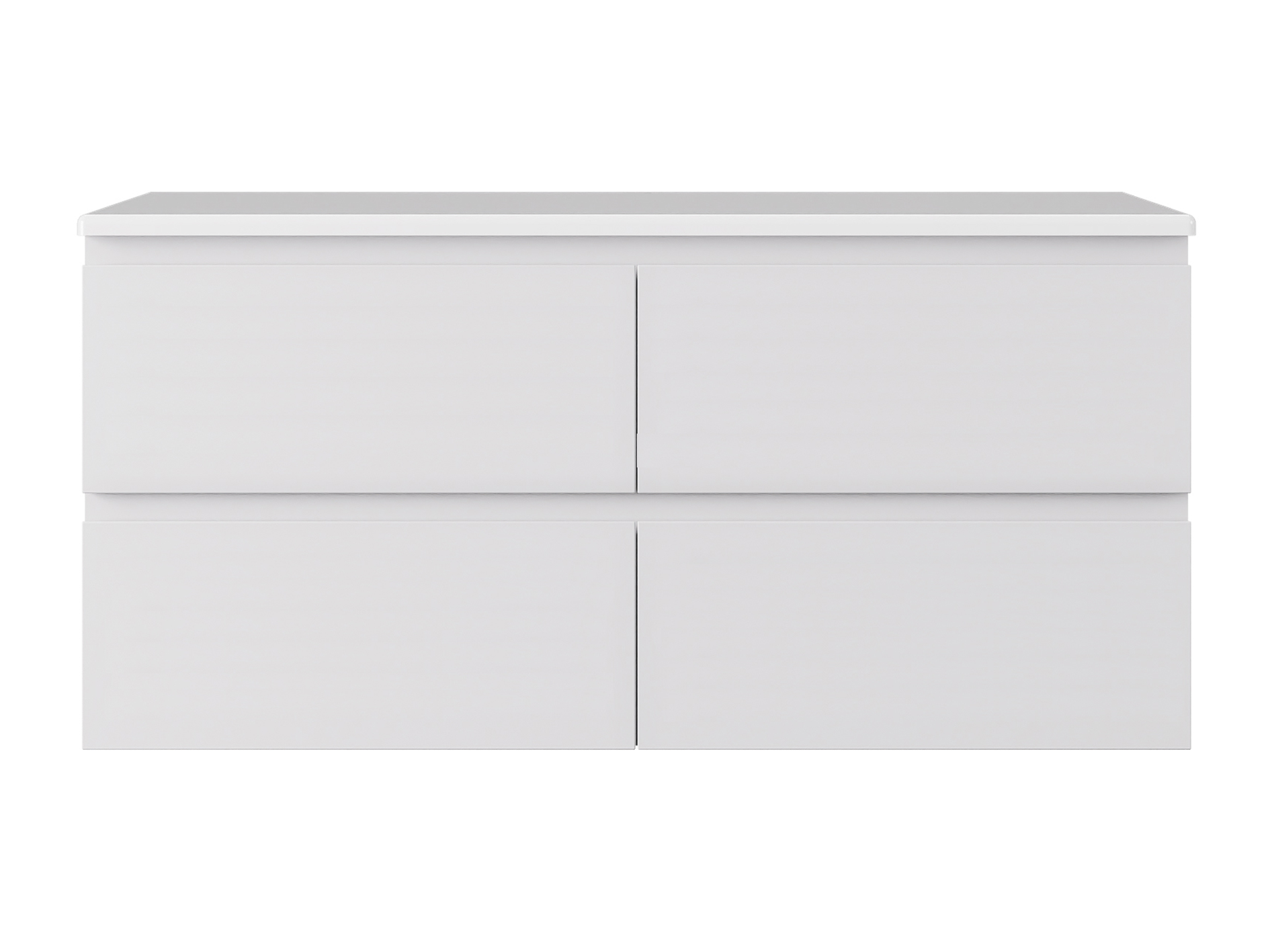 1200mm PVC Gloss White Wall Hung Vanity & Double Bowl Stone Top