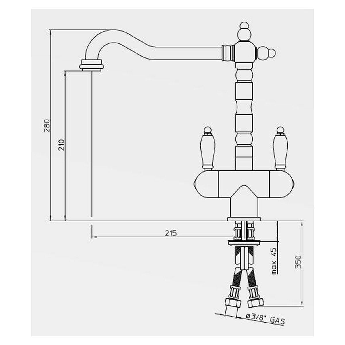 Turner Hastings Frances Twin Sink Mixer Brushed Nickel 18117BN5