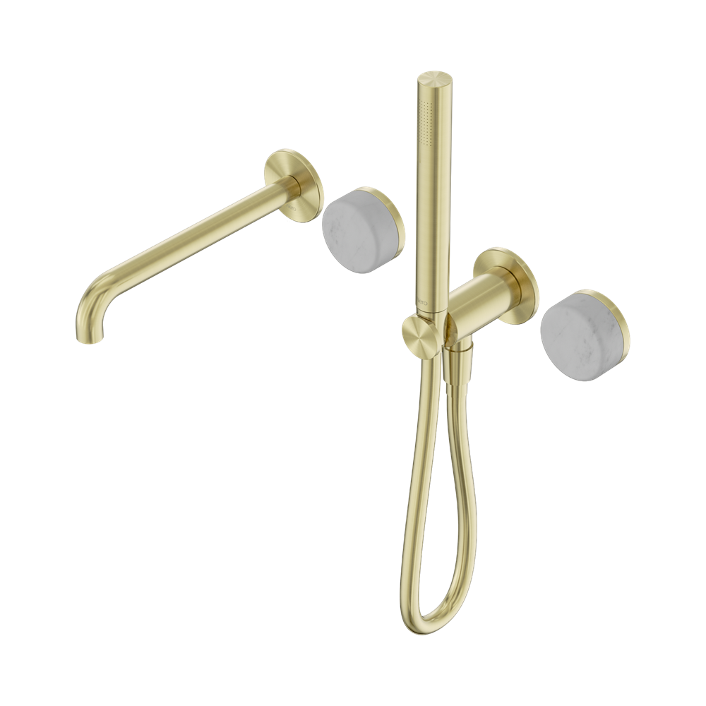 Nero Serenity Progressive Shower System with Spout & Slim Hand Shower Carrara Handle 24E007