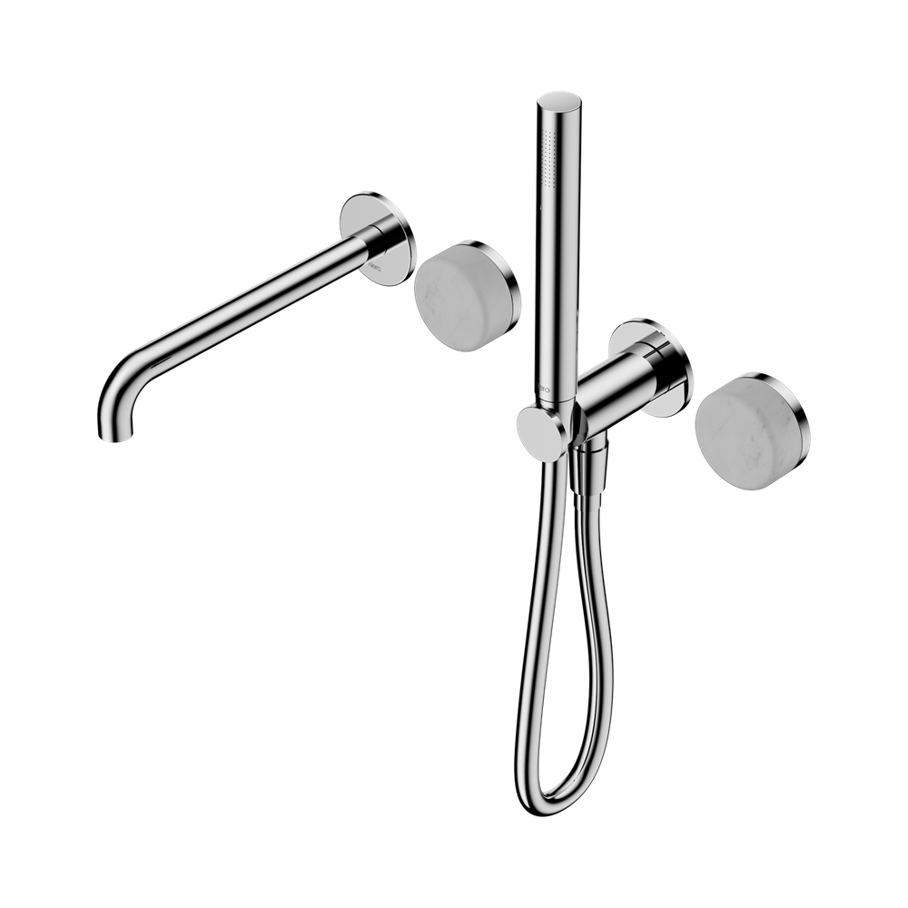 Nero Serenity Progressive Shower System with Spout & Slim Hand Shower Carrara Handle 24E007