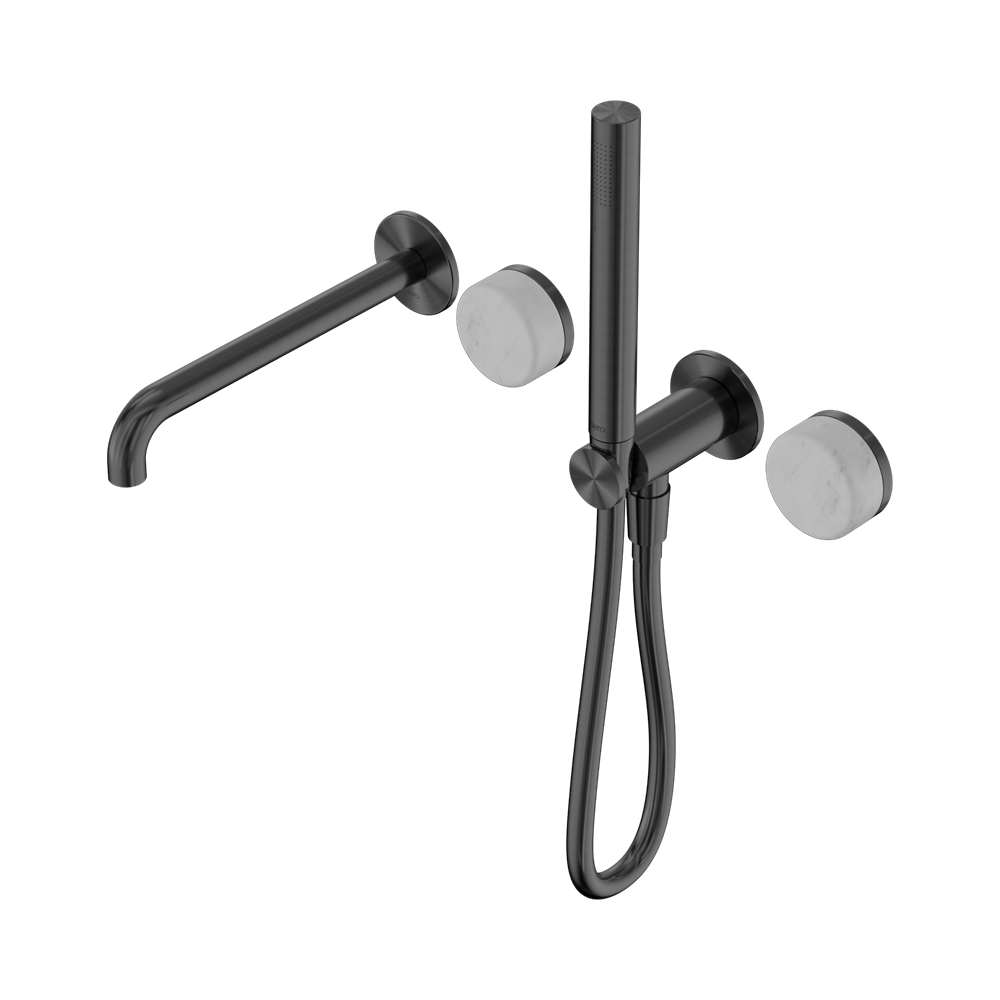 Nero Serenity Progressive Shower System with Spout & Slim Hand Shower Carrara Handle 24E007