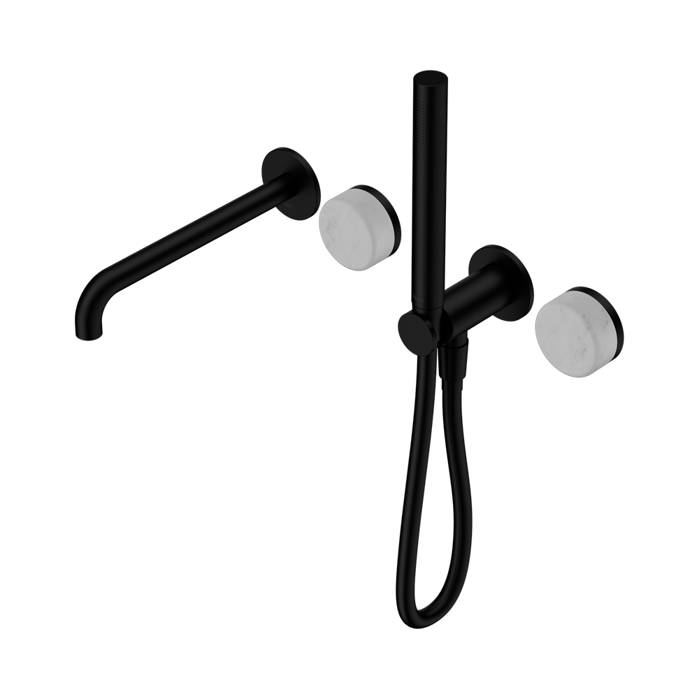 Nero Serenity Progressive Shower System with Spout & Slim Hand Shower Carrara Handle 24E007