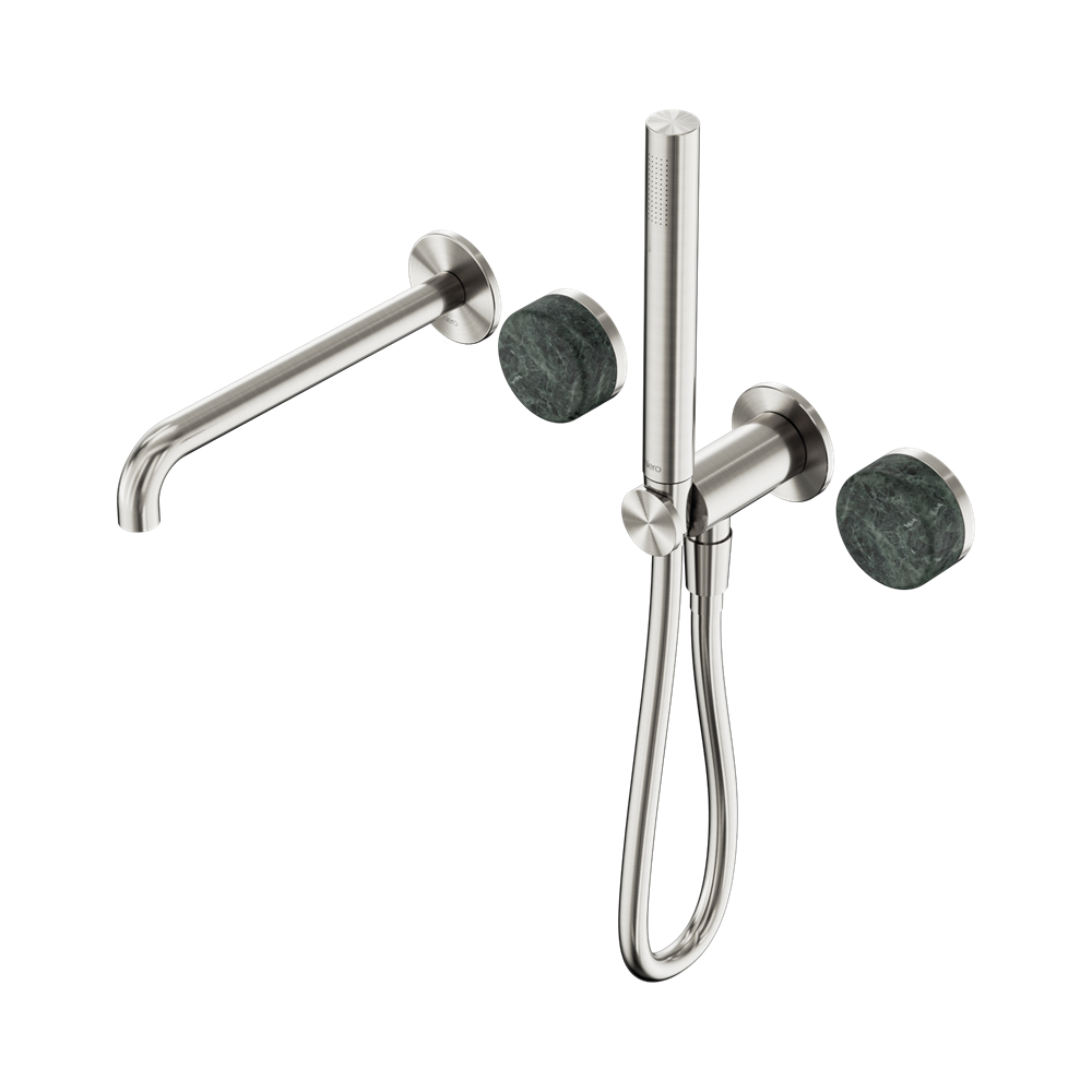 Nero Serenity Progressive Shower System with Spout & Slim Hand Shower Verde Alpi Handle 24E008