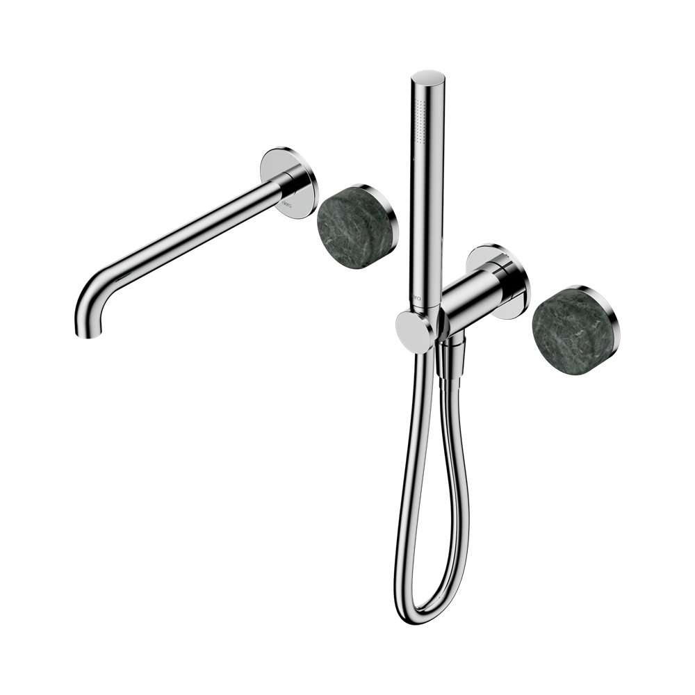 Nero Serenity Progressive Shower System with Spout & Slim Hand Shower Verde Alpi Handle 24E008
