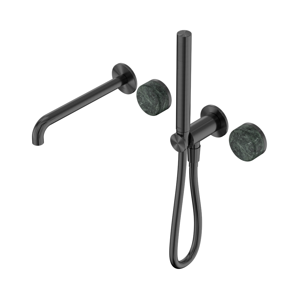 Nero Serenity Progressive Shower System with Spout & Slim Hand Shower Verde Alpi Handle 24E008