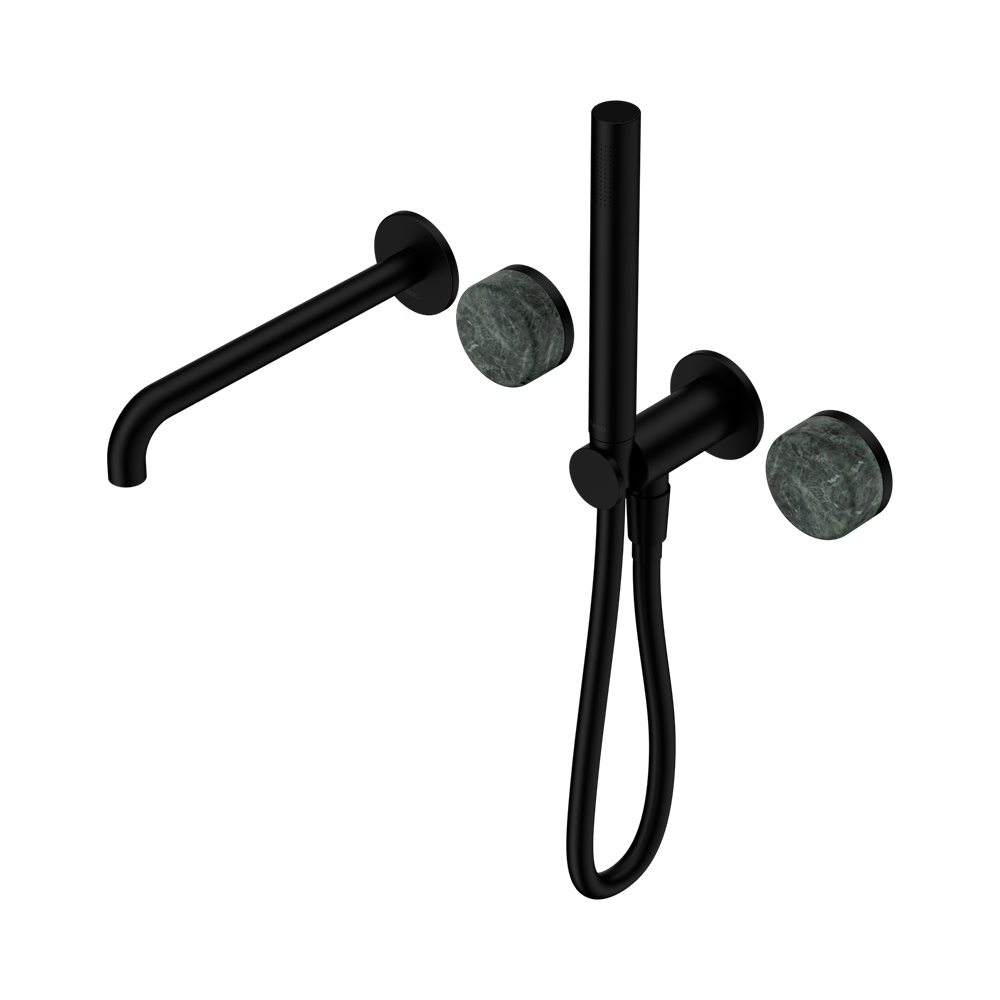 Nero Serenity Progressive Shower System with Spout & Slim Hand Shower Verde Alpi Handle 24E008