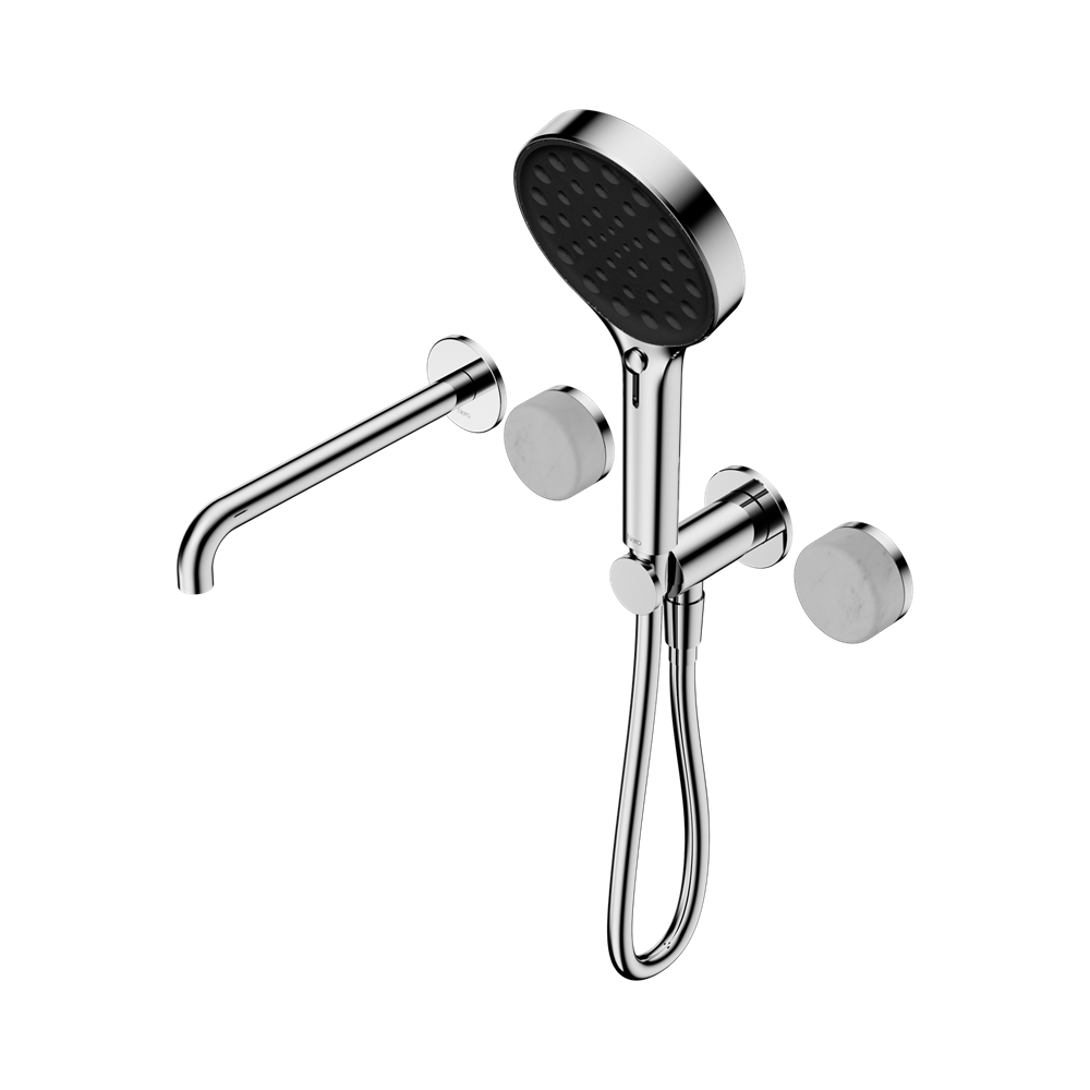 Nero Serenity Progressive Shower System with Spout & Serenity Hand Shower Carrara Handle 24E013