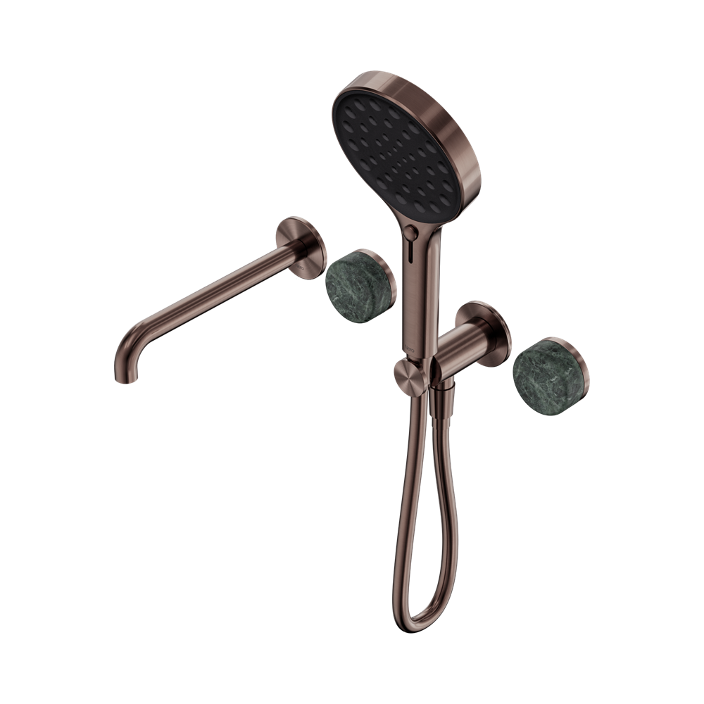 Nero Serenity Progressive Shower System with Spout & Serenity Hand Shower Verde Alpi 24E014