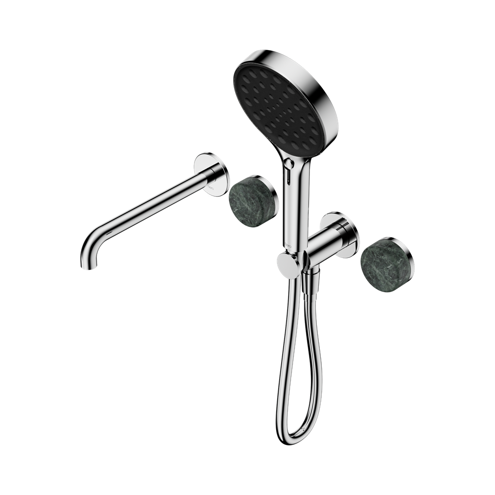 Nero Serenity Progressive Shower System with Spout & Serenity Hand Shower Verde Alpi 24E014