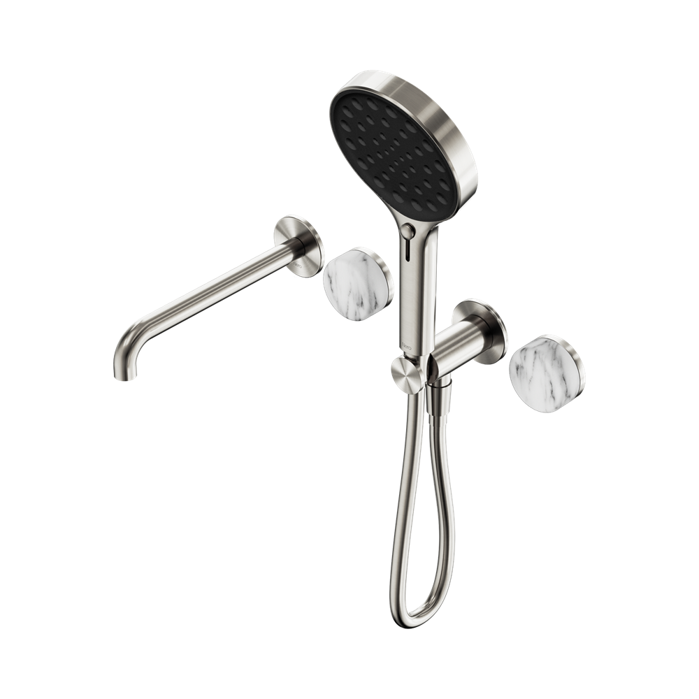 Nero Serenity Progressive Shower System with Spout & Serenity Hand Shower Arabescato Corchia 24E016