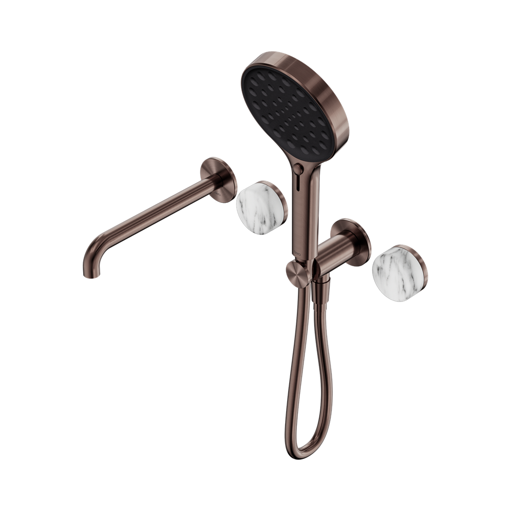 Nero Serenity Progressive Shower System with Spout & Serenity Hand Shower Arabescato Corchia 24E016