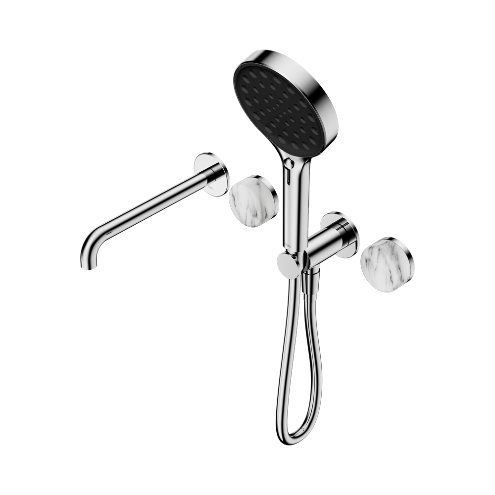 Nero Serenity Progressive Shower System with Spout & Serenity Hand Shower Arabescato Corchia 24E016