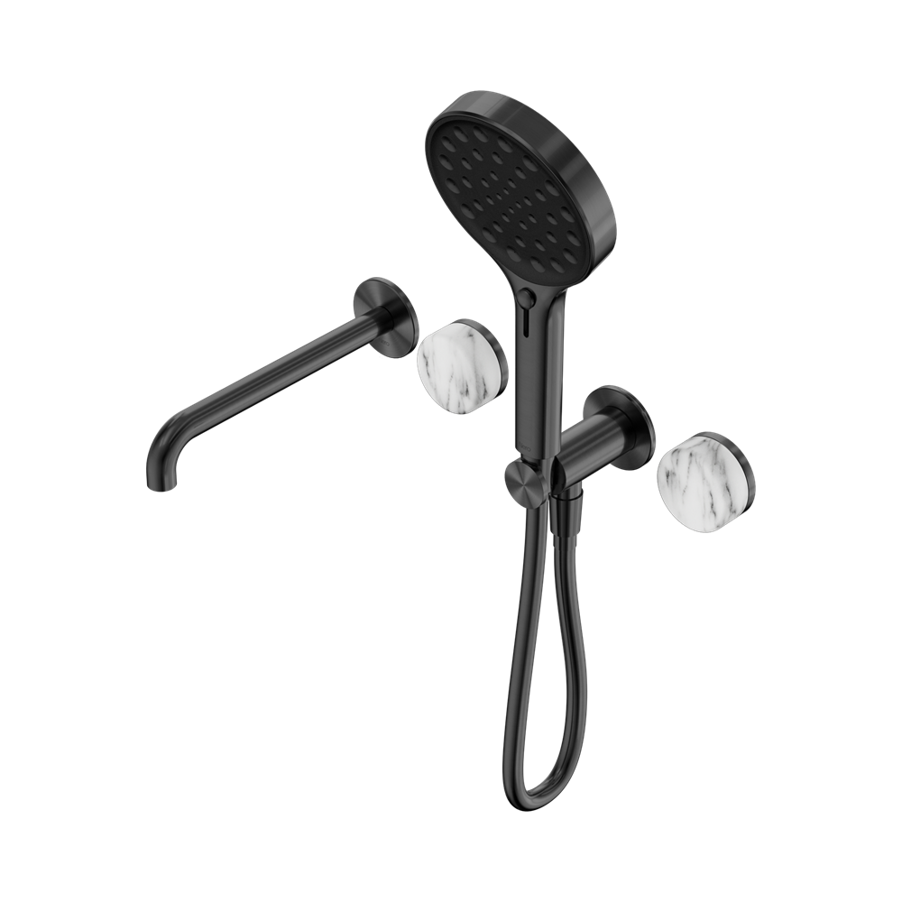 Nero Serenity Progressive Shower System with Spout & Serenity Hand Shower Arabescato Corchia 24E016