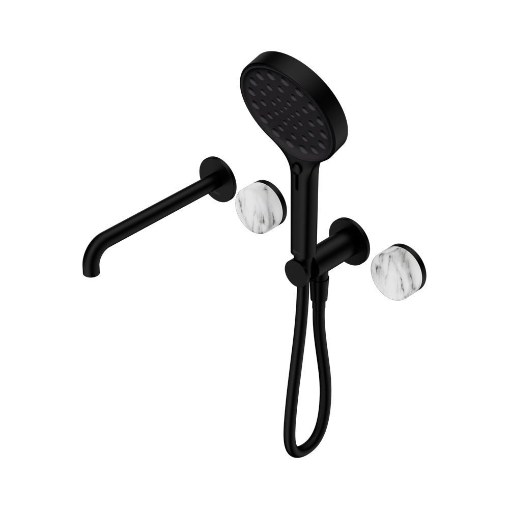 Nero Serenity Progressive Shower System with Spout & Serenity Hand Shower Arabescato Corchia 24E016