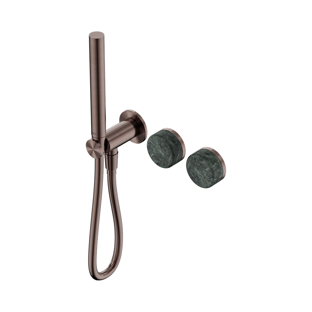 Nero Serenity Progressive Shower System with Slim Hand Shower Verde Alpi Handle 24E020