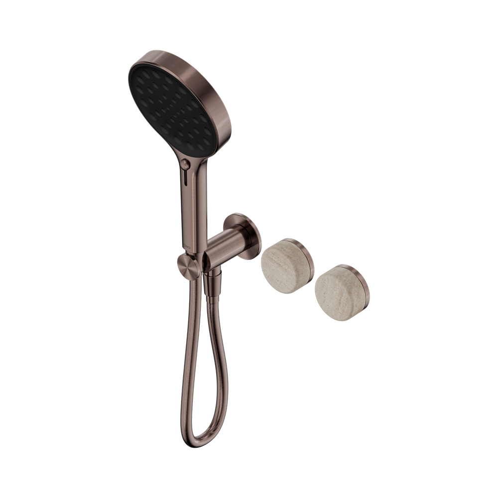Nero Serenity Progressive Shower System with Serenity Hand Shower Rome Travertine Handle 24E027