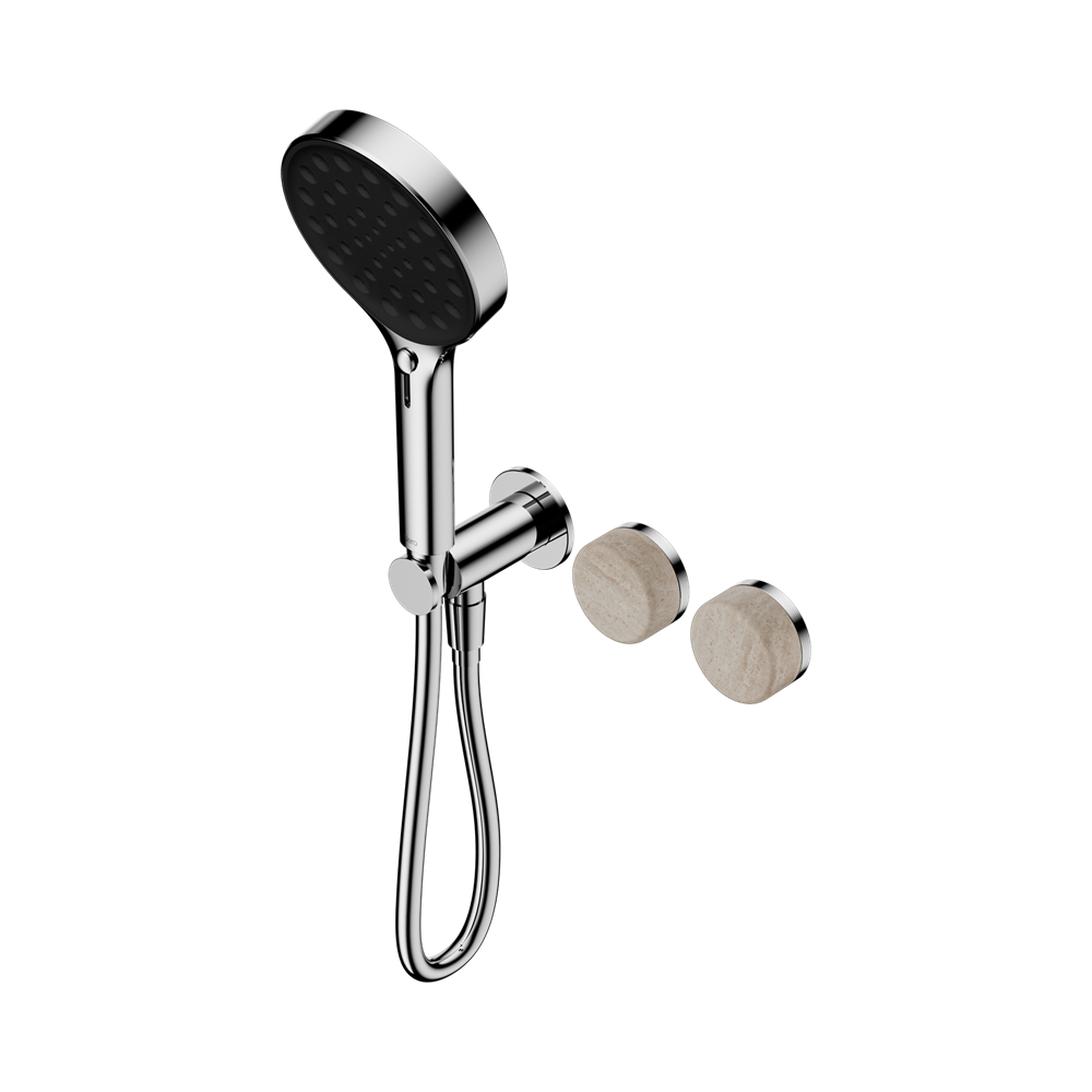 Nero Serenity Progressive Shower System with Serenity Hand Shower Rome Travertine Handle 24E027