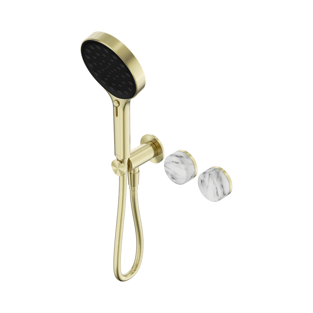 Nero Serenity Progressive Shower System with Serenity Hand Shower Arabescato Corchia Handle 24E028