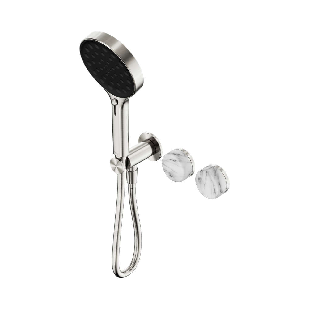 Nero Serenity Progressive Shower System with Serenity Hand Shower Arabescato Corchia Handle 24E028