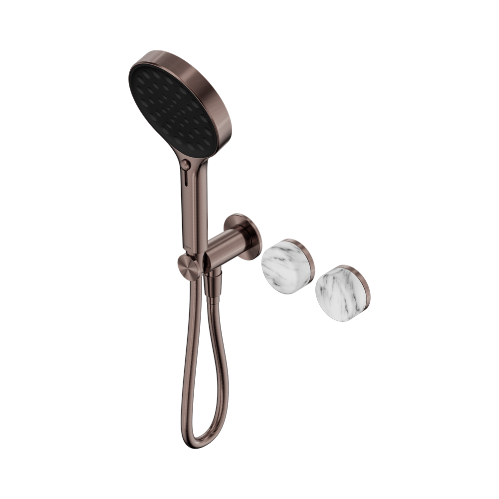 Nero Serenity Progressive Shower System with Serenity Hand Shower Arabescato Corchia Handle 24E028