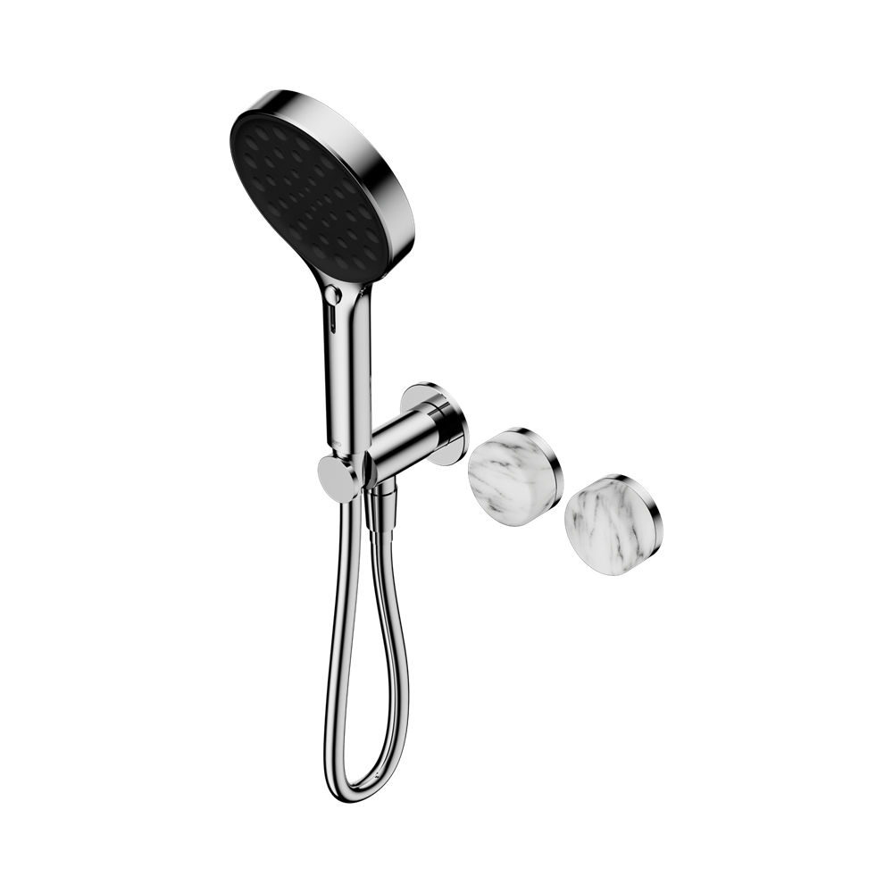 Nero Serenity Progressive Shower System with Serenity Hand Shower Arabescato Corchia Handle 24E028