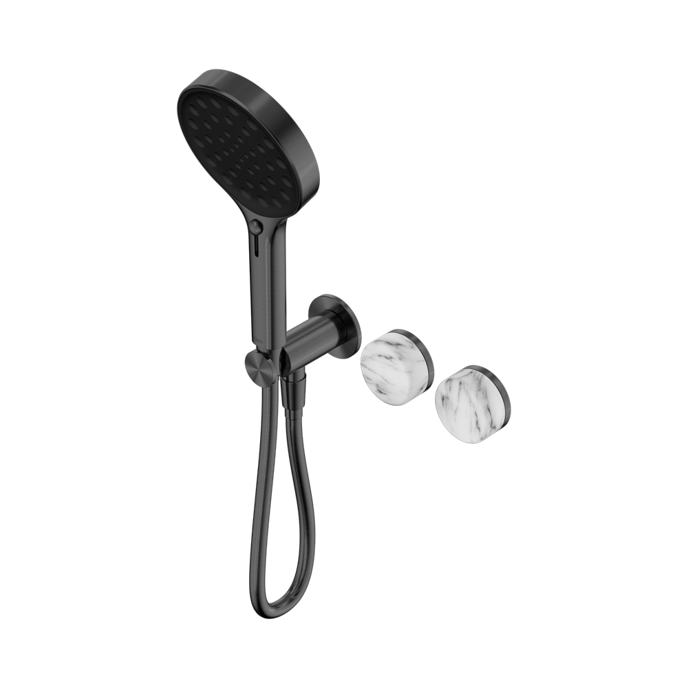 Nero Serenity Progressive Shower System with Serenity Hand Shower Arabescato Corchia Handle 24E028