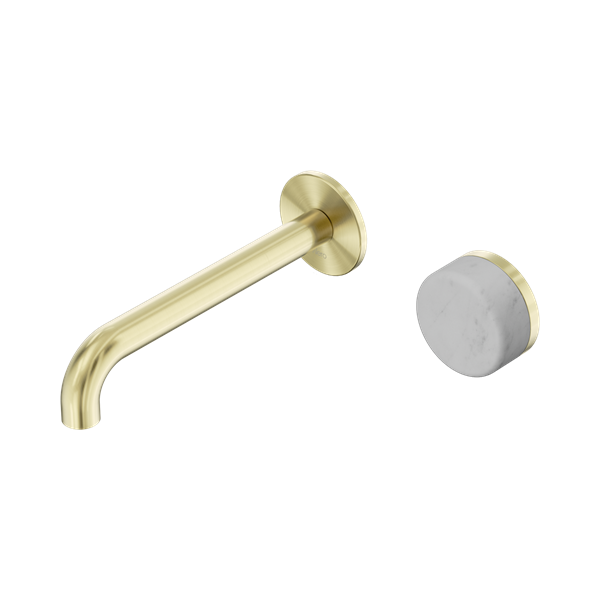 Nero Serenity Progressive Wall Basin/Bath Mixer 185mm Spout Carrara Handle 24E067