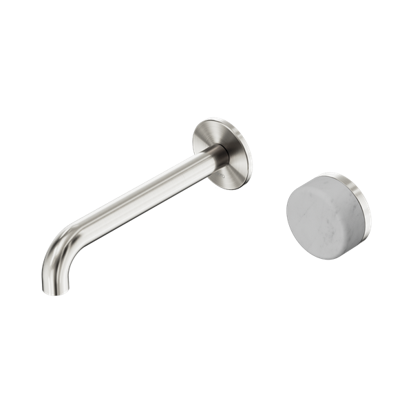 Nero Serenity Progressive Wall Basin/Bath Mixer 185mm Spout Carrara Handle 24E067