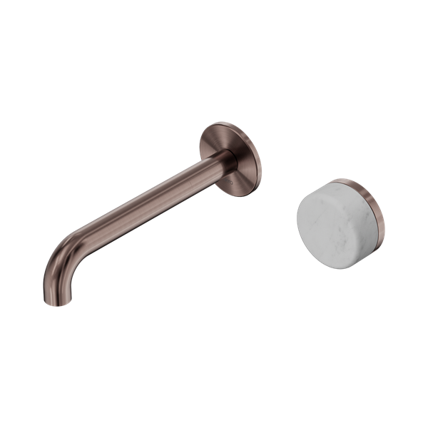 Nero Serenity Progressive Wall Basin/Bath Mixer 185mm Spout Carrara Handle 24E067