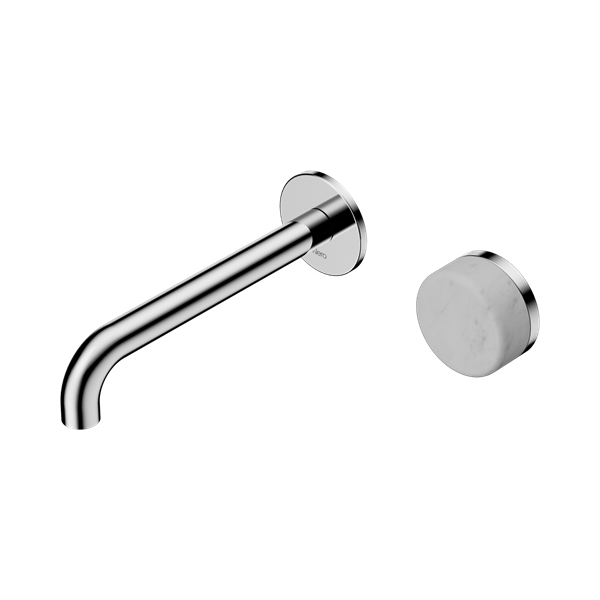 Nero Serenity Progressive Wall Basin/Bath Mixer 185mm Spout Carrara Handle 24E067
