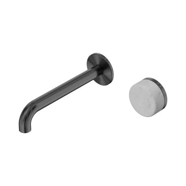 Nero Serenity Progressive Wall Basin/Bath Mixer 185mm Spout Carrara Handle 24E067