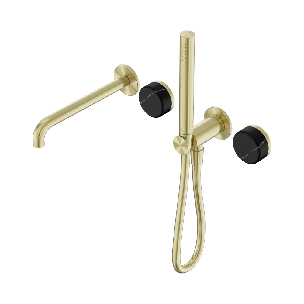 Nero Serenity Progressive Shower System with Spout & Slim Hand Shower Marquina Black Handle 24E129