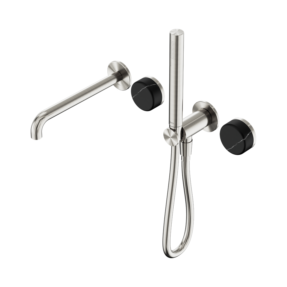 Nero Serenity Progressive Shower System with Spout & Slim Hand Shower Marquina Black Handle 24E129
