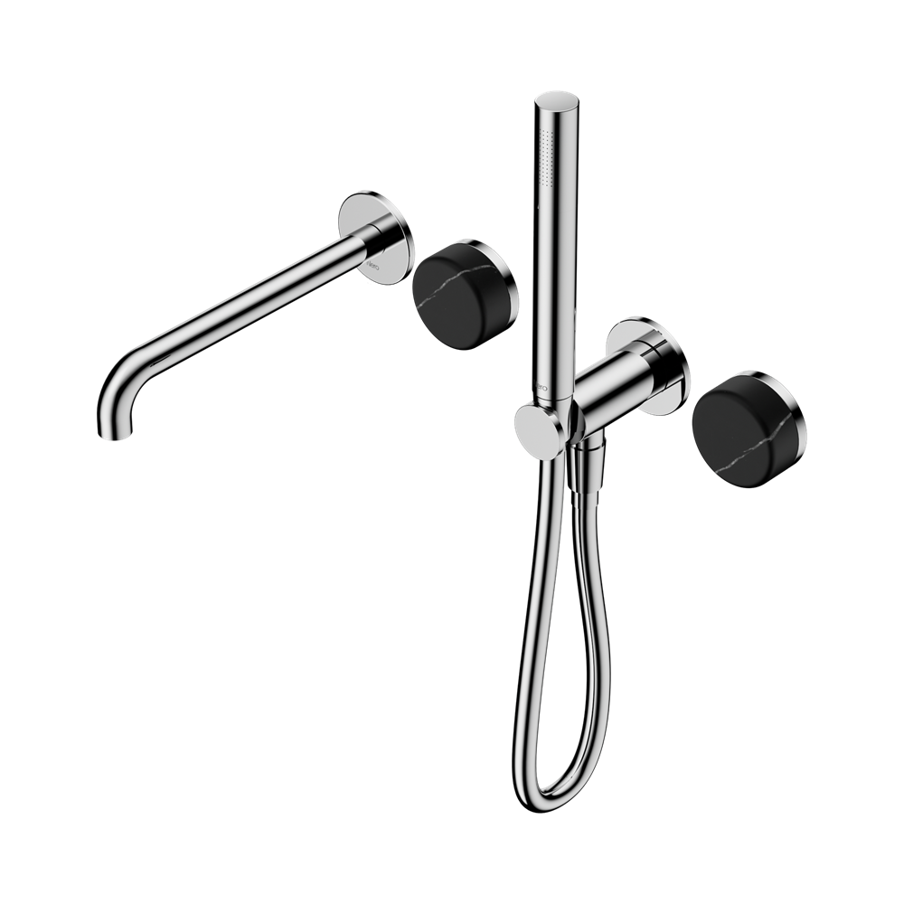 Nero Serenity Progressive Shower System with Spout & Slim Hand Shower Marquina Black Handle 24E129
