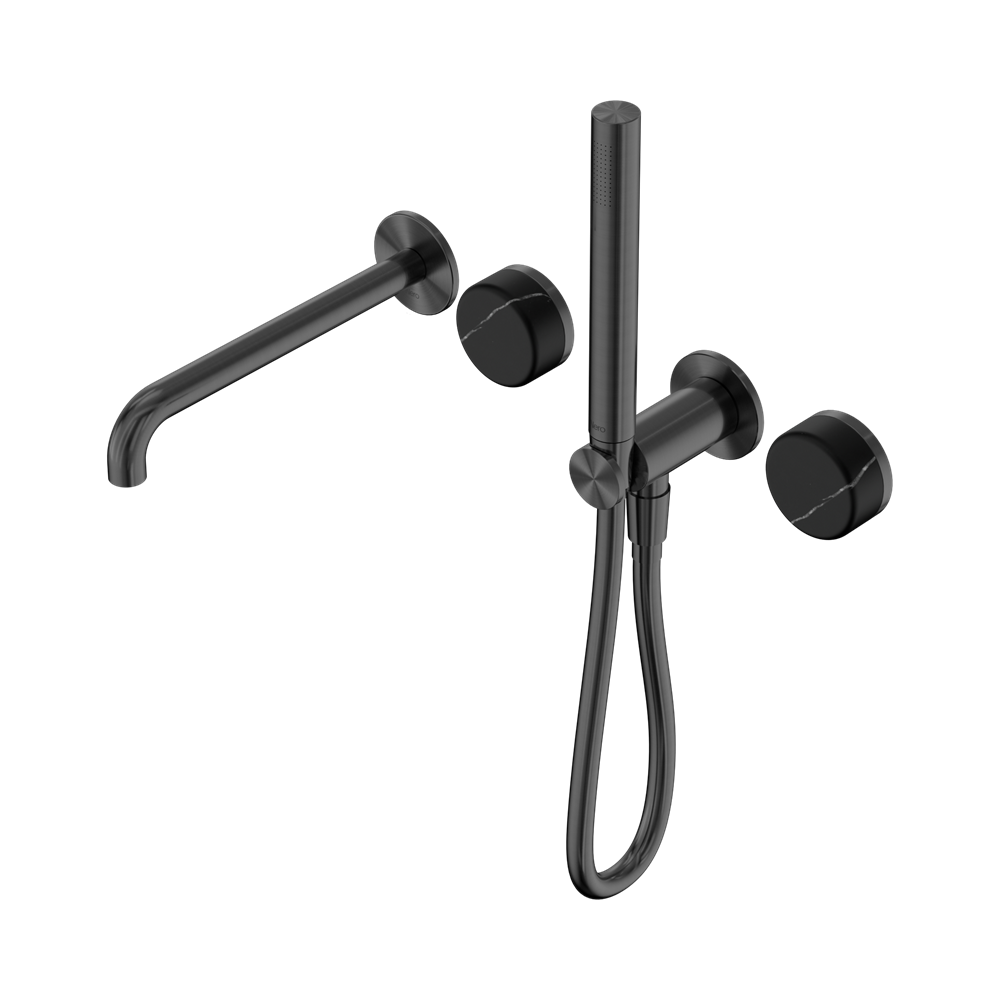 Nero Serenity Progressive Shower System with Spout & Slim Hand Shower Marquina Black Handle 24E129