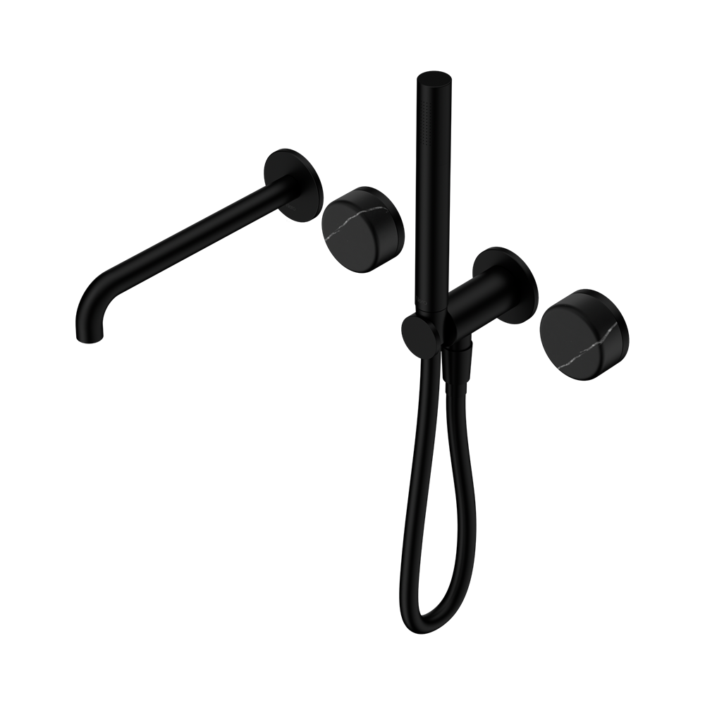 Nero Serenity Progressive Shower System with Spout & Slim Hand Shower Marquina Black Handle 24E129