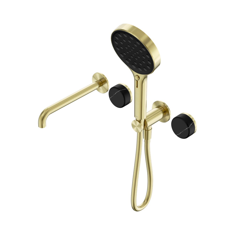 Nero Serenity Progressive Shower System with Spout & Serenity Hand Shower Marquina Black 24E130