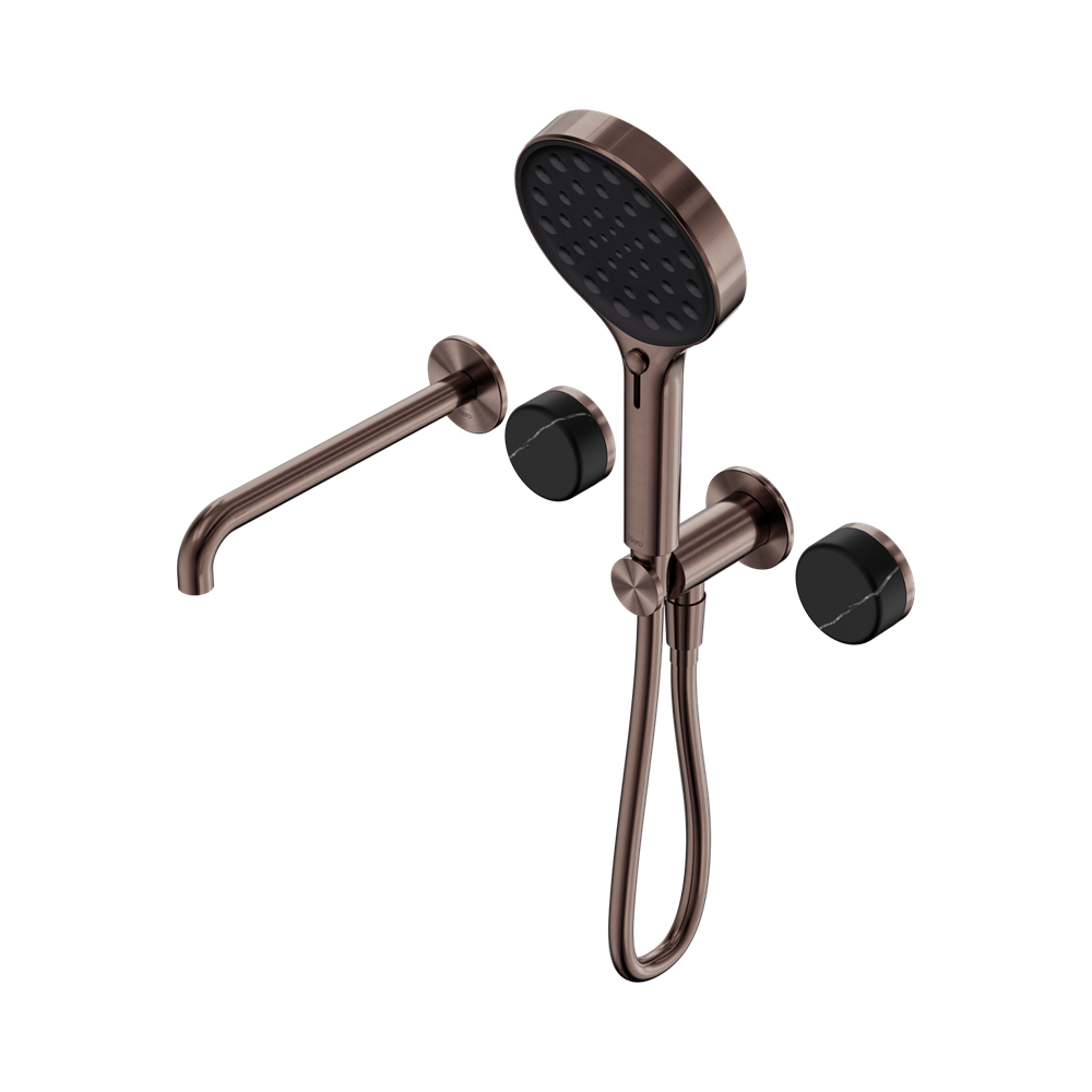 Nero Serenity Progressive Shower System with Spout & Serenity Hand Shower Marquina Black 24E130