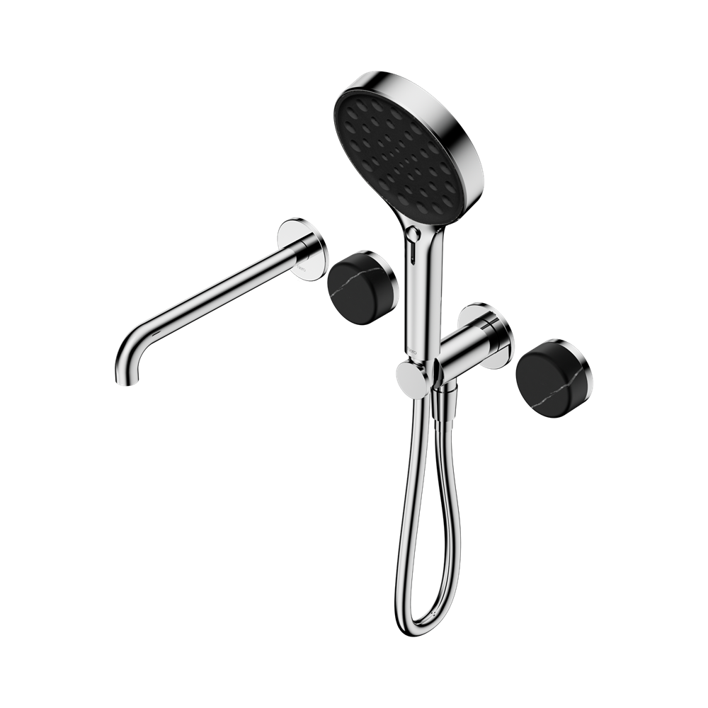 Nero Serenity Progressive Shower System with Spout & Serenity Hand Shower Marquina Black 24E130