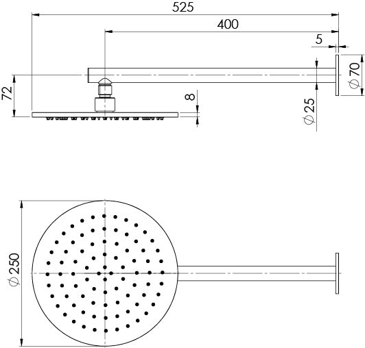 Phoenix Vivid Slimline SS316 Shower Arm & Rose 316-5200-51