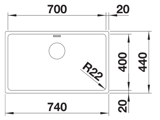Blanco Andano 700-U Undermount Bowl Sink