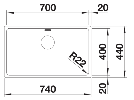 Blanco Undermount Bowl Sink ANDANO 700-U