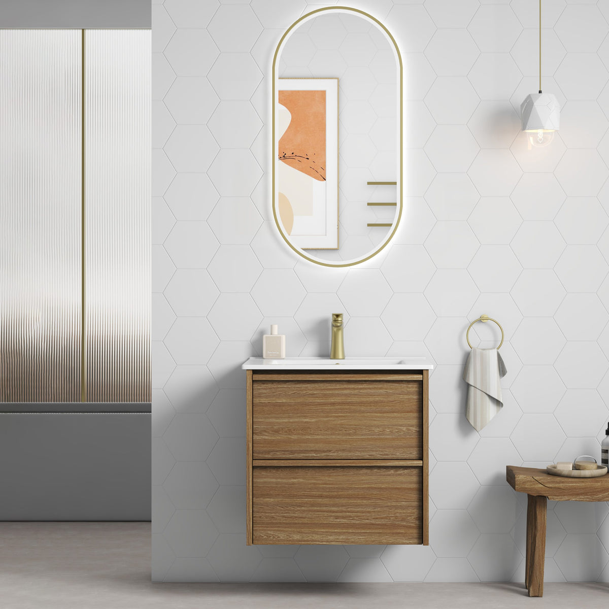 Aulic Venetta 600mm Framed Wall Hung Vanity