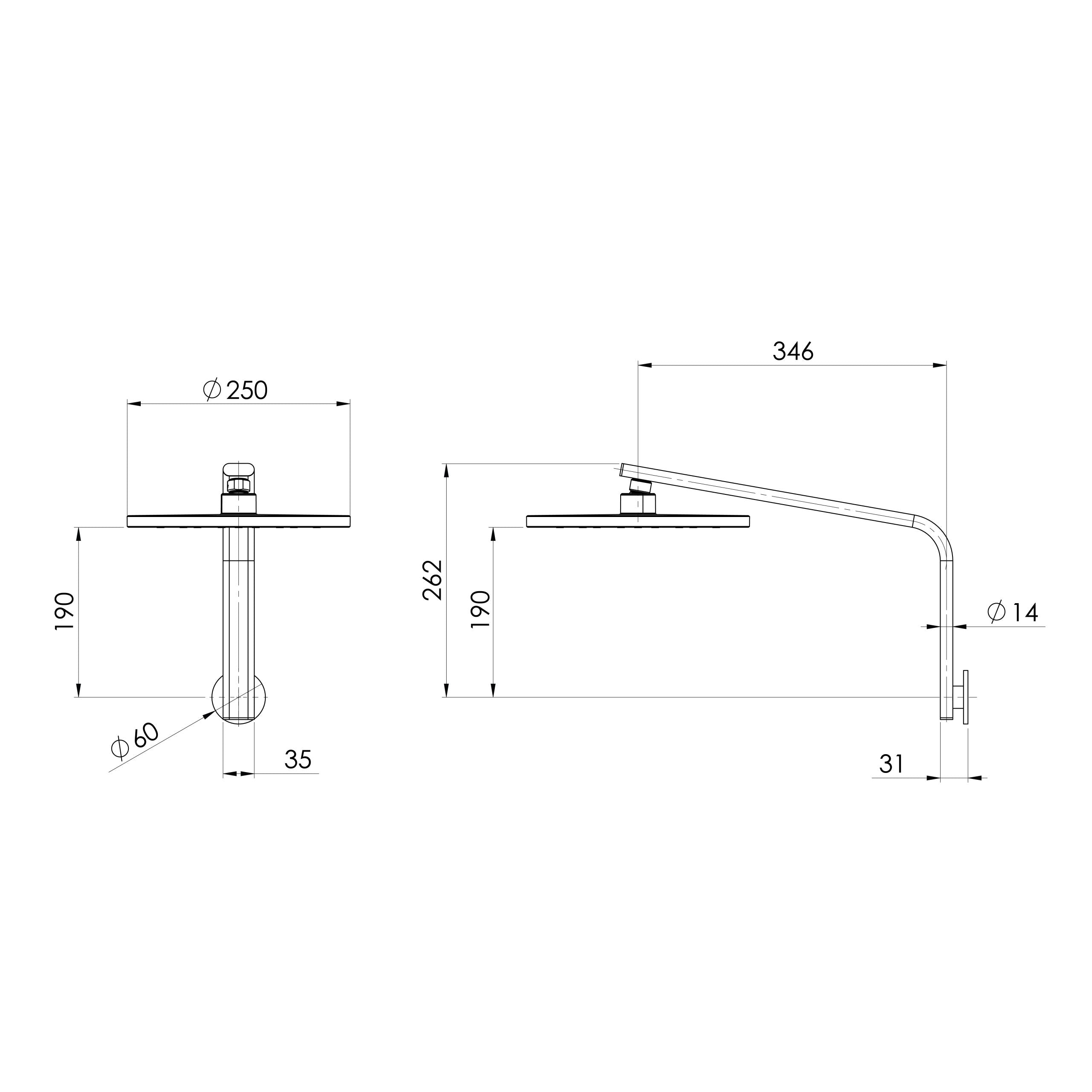 Phoenix Oxley High Rise Shower Arm and Rose 610-5300