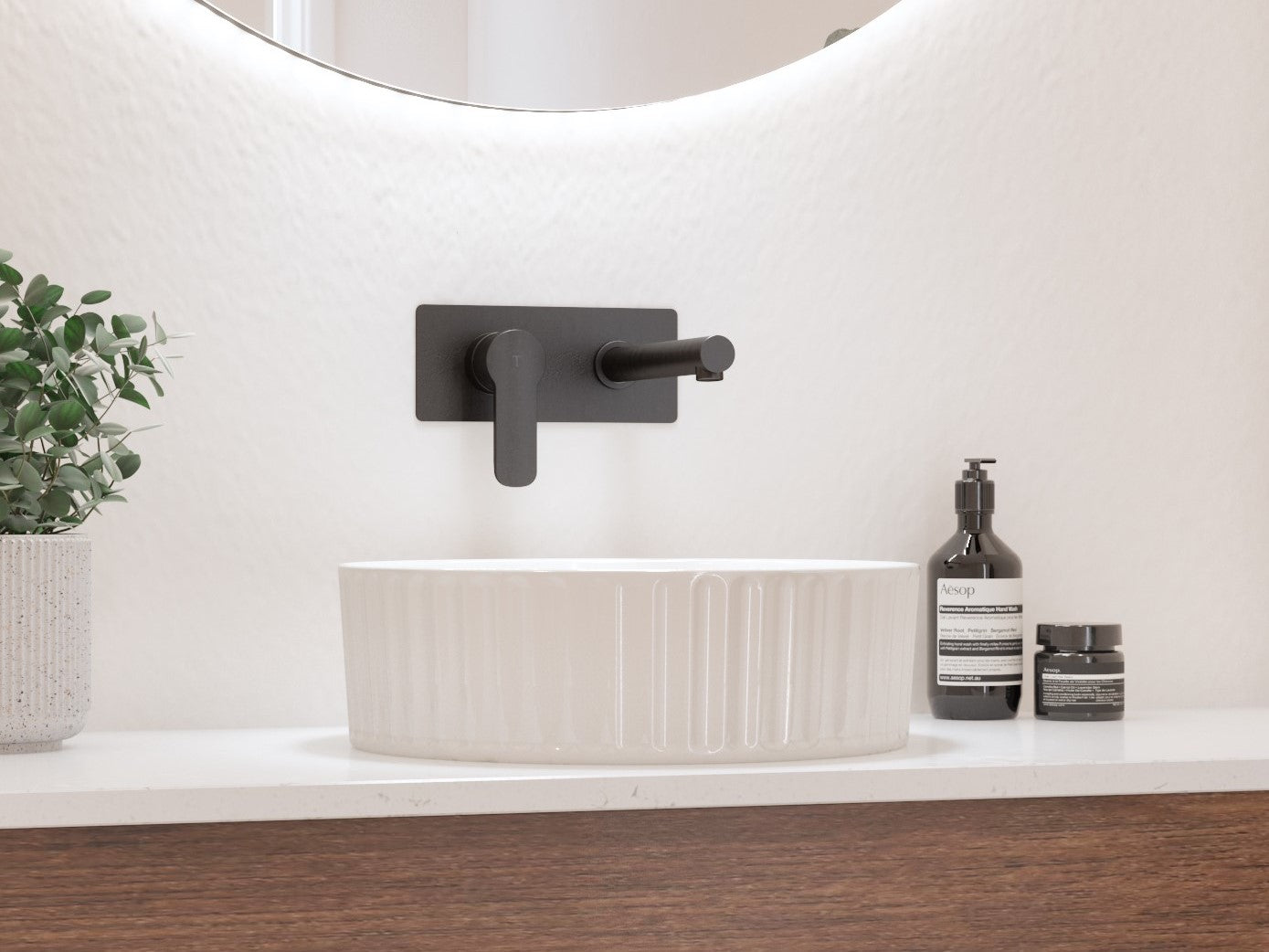 Timberline Allure Flute Above Counter Ceramic Basin ALF-BS-365