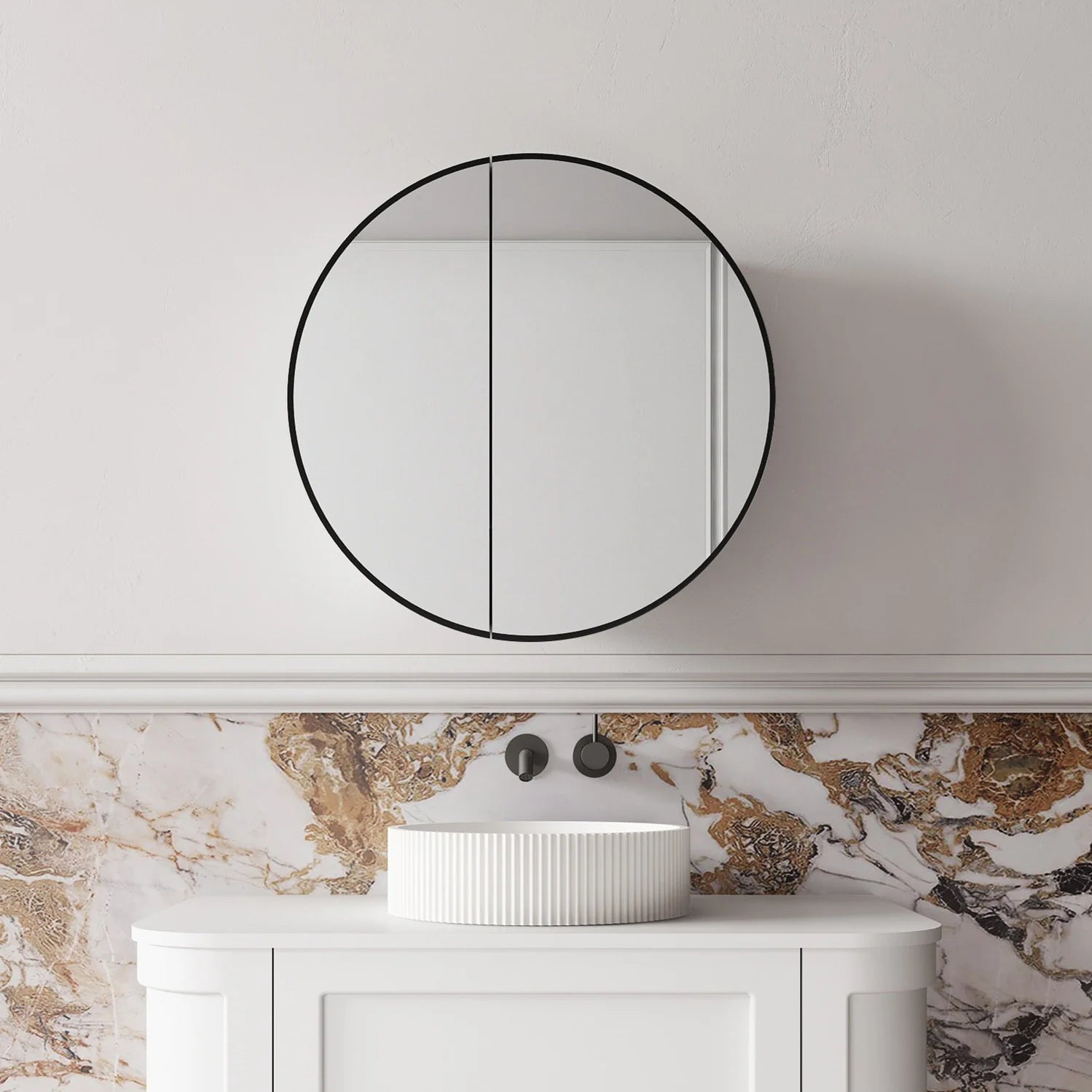 Cassa Design 600mm Auris Round Shaving Cabinet