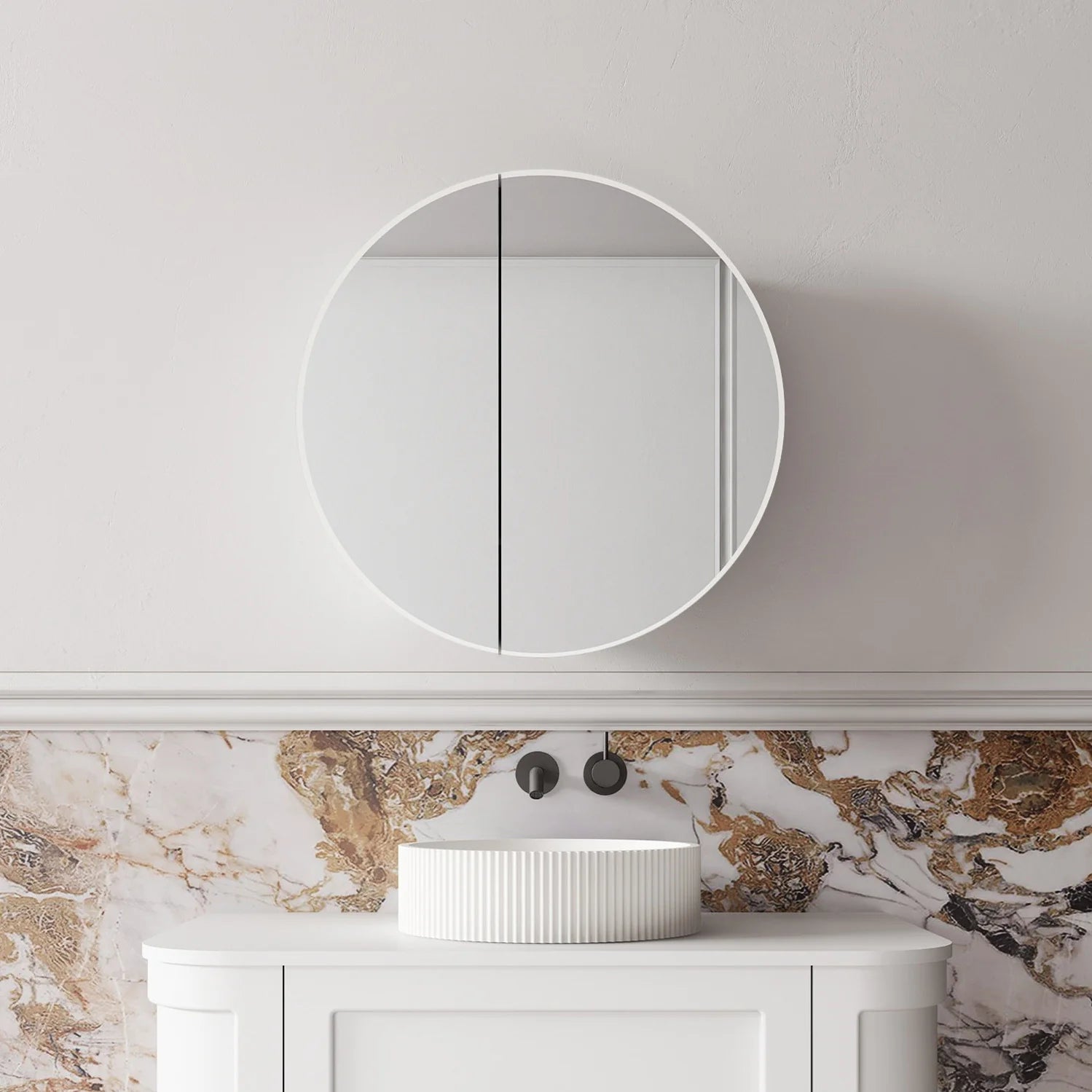 Cassa Design 600mm Auris Round Shaving Cabinet