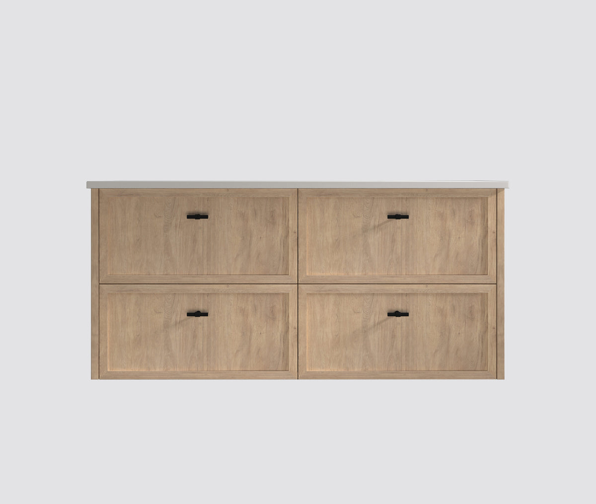ABS 1200mm Banff Coastal Oak Shaker All-Drawer Wall Hung Vanity